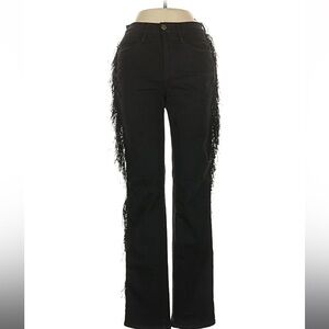 FRAME- Le High Straight fit fringe